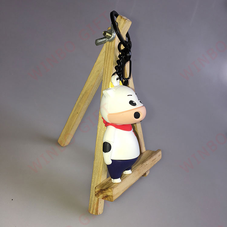 立體廣告奶牛PVC鑰匙扣左側面
