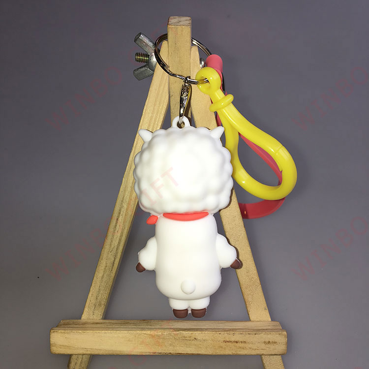 卡通動物羊立體鑰匙扣背面
